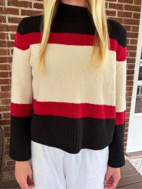 Banana Republic black, red and cream sweater